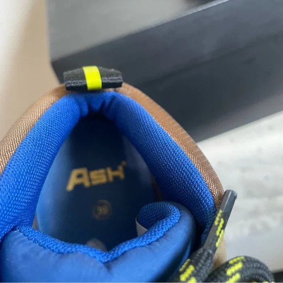 ASH Alpha Sneakers Tan and Blue Size 39 High lift Shoes Colour- Antelope - Picture 7 of 14